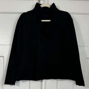 Frank & Eileen Patrick Popover Henley Triple Fleece Black Small